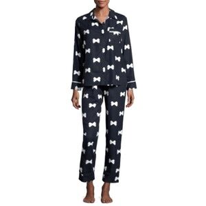 NWT Kate Spade Black and White Bow Pajamas Set